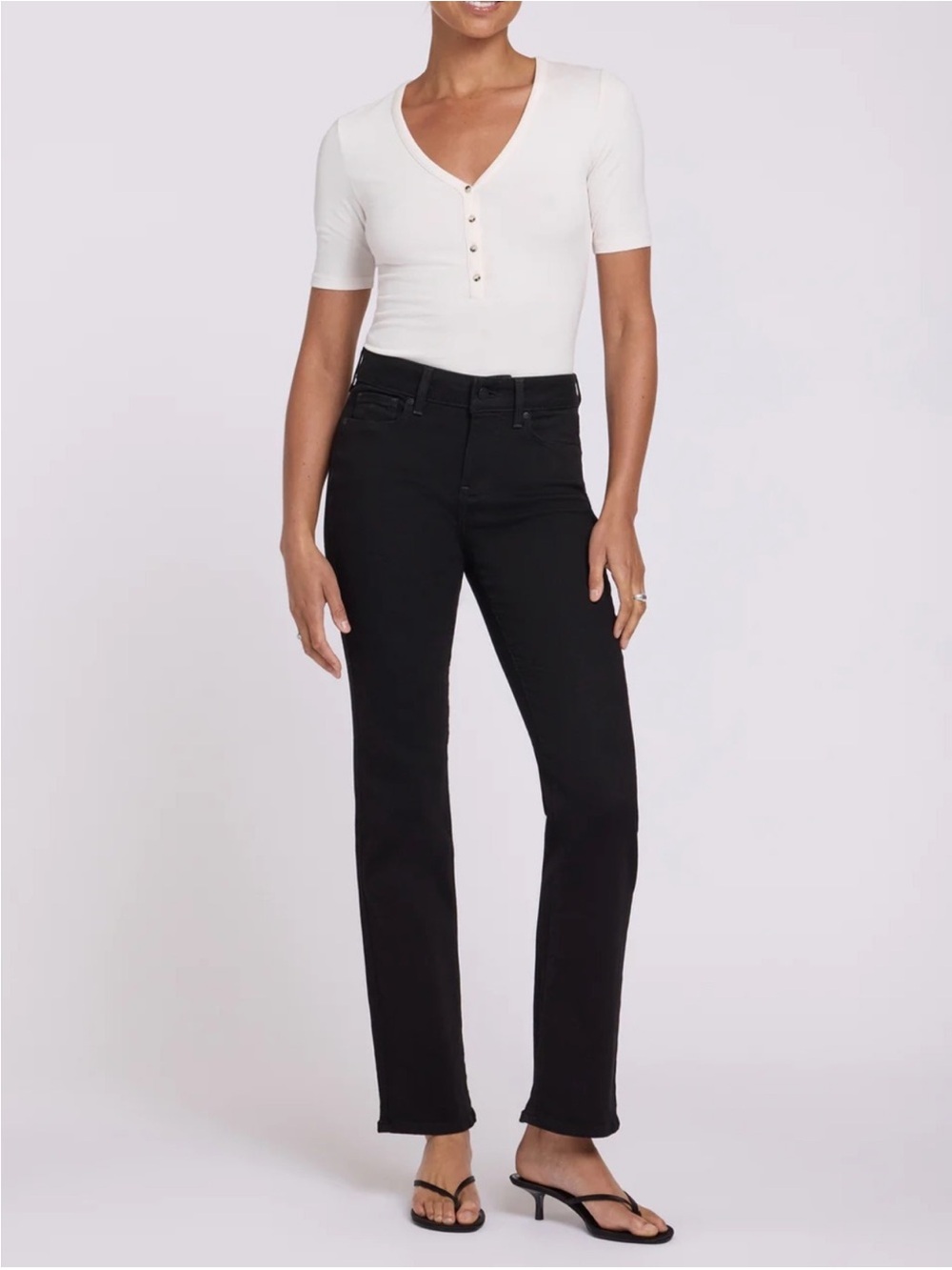 NYDJ Black Women's Jeans Marilyn Straight - Picture 7 of 8